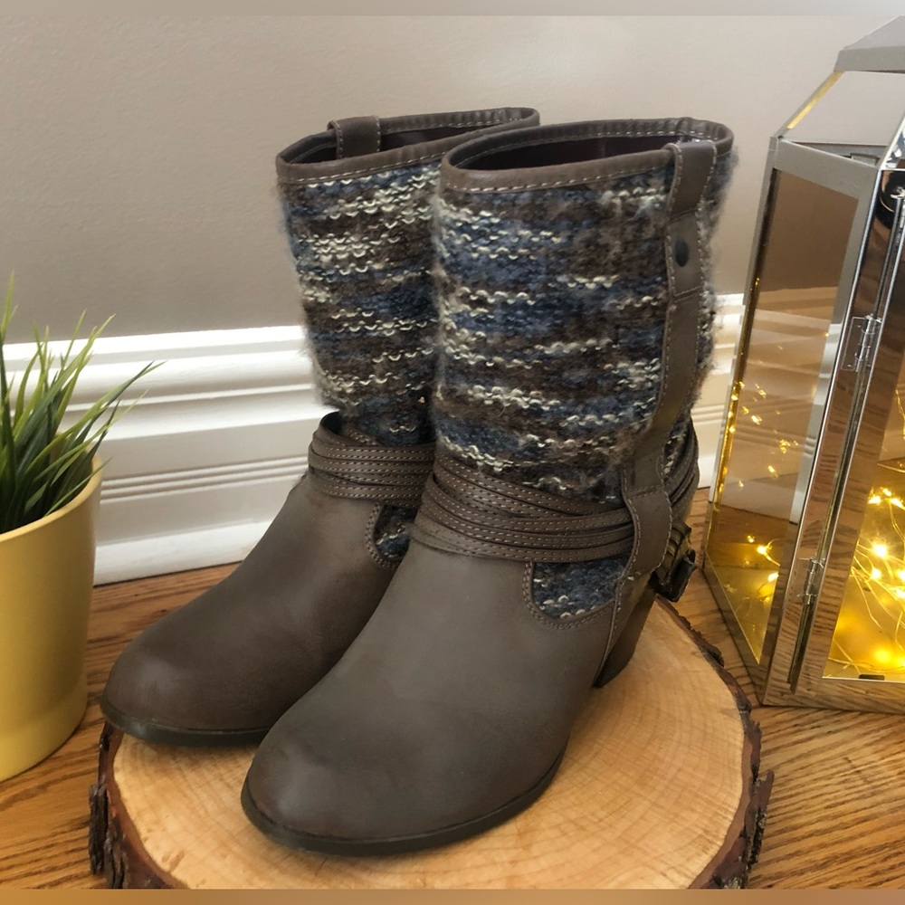 Call it Spring Beige Booties with Material and Buckle Details